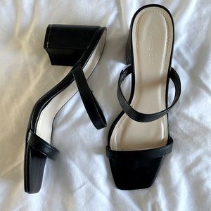 Square Toe Strappy Heels